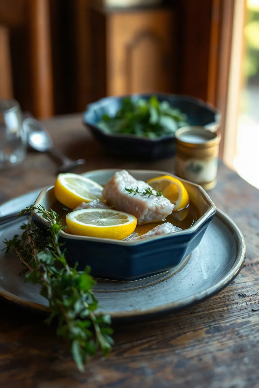 Olive Oil Poached Tuna with Lemon and Herbs