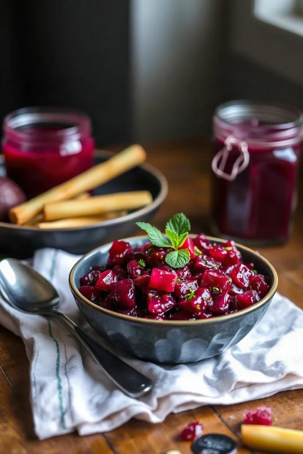 Homemade Beetroot Relish with a Zesty Twist