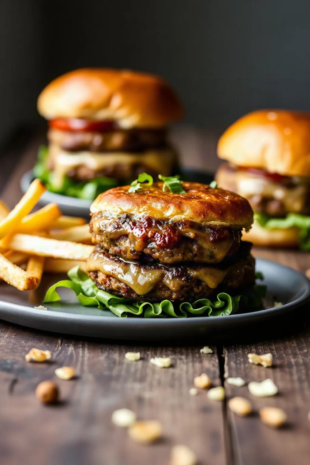 Jugosas Hamburguesas en Freidora de Aire