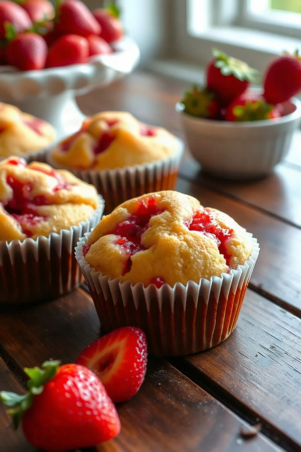 Délicieux muffins aux fraises et citron