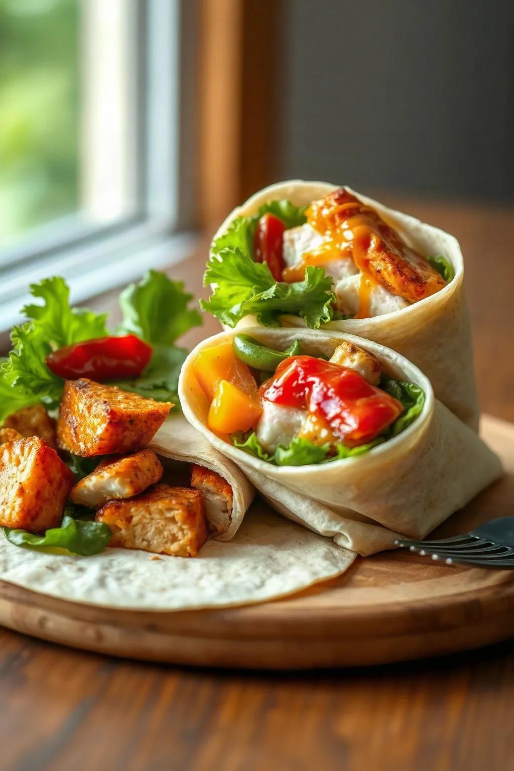 Simple Sweet and Spicy Chicken Wraps