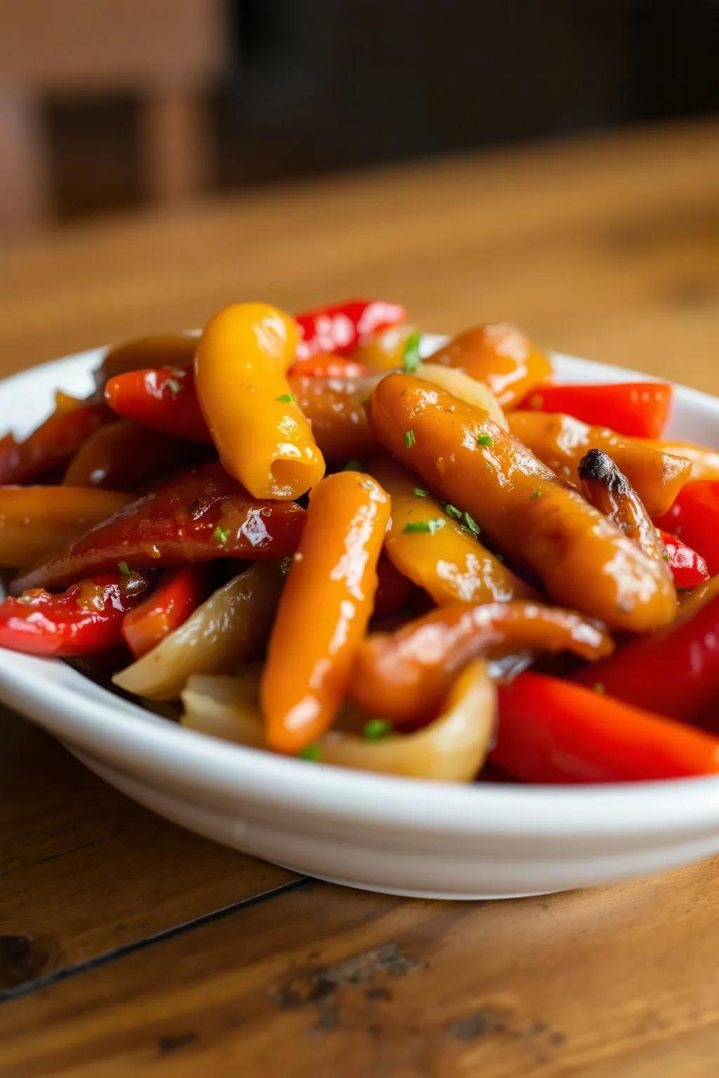 Caramelized Red Bell Peppers and Onions