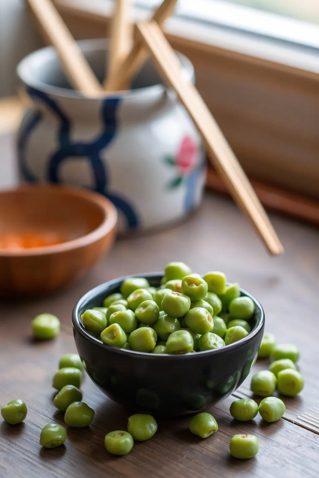 Pois verts croustillants au wasabi