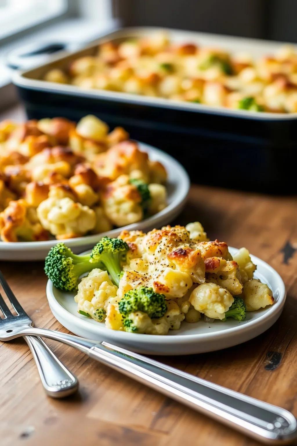 Broccoli and Cauliflower Cheese Casserole
