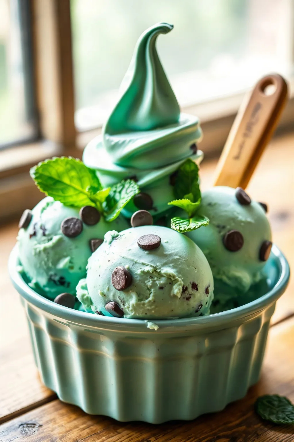 Helado de Menta con Chispas de Chocolate Fácil