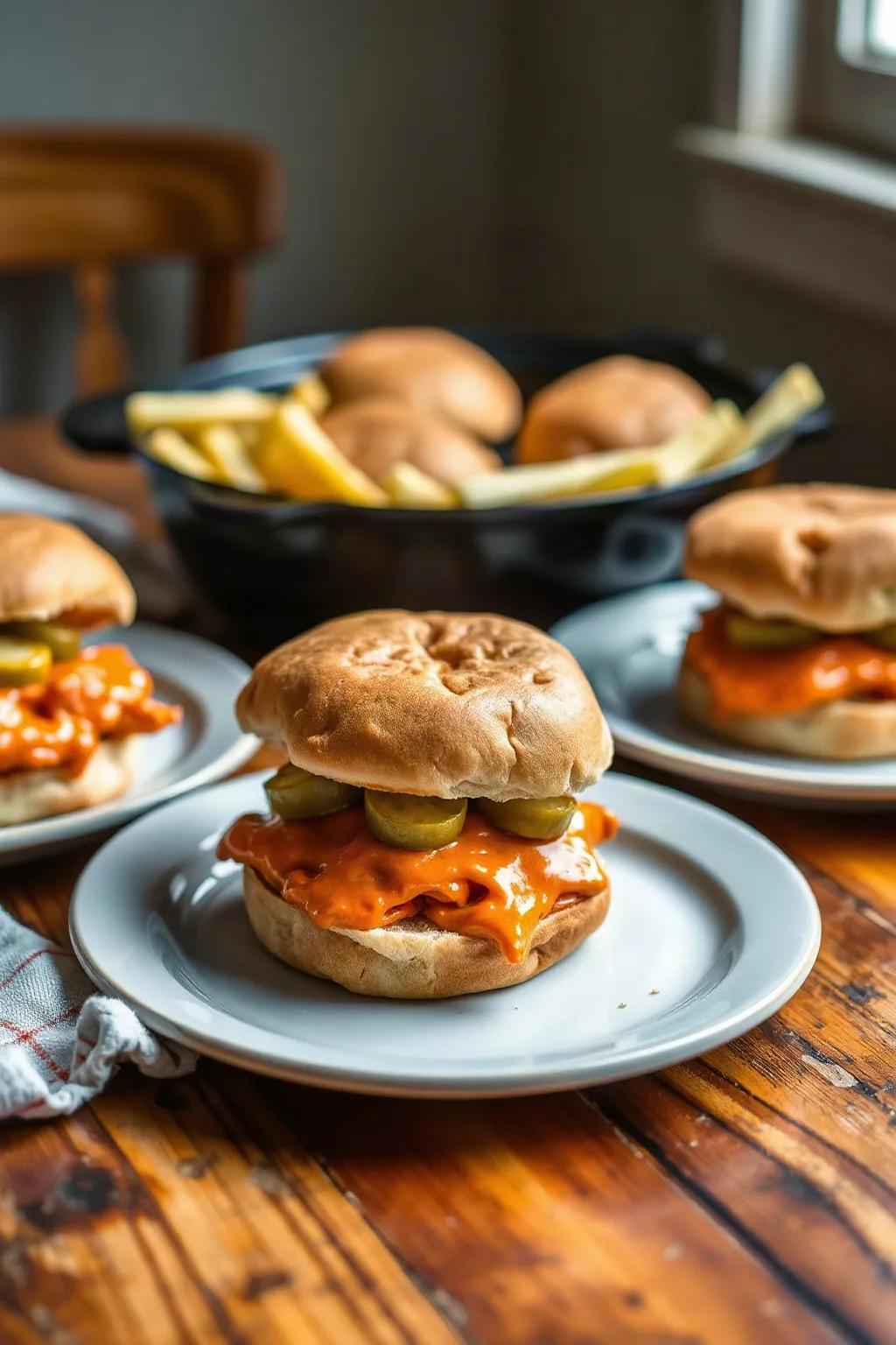 Slow Cooker Buffalo Chicken Sandwiches