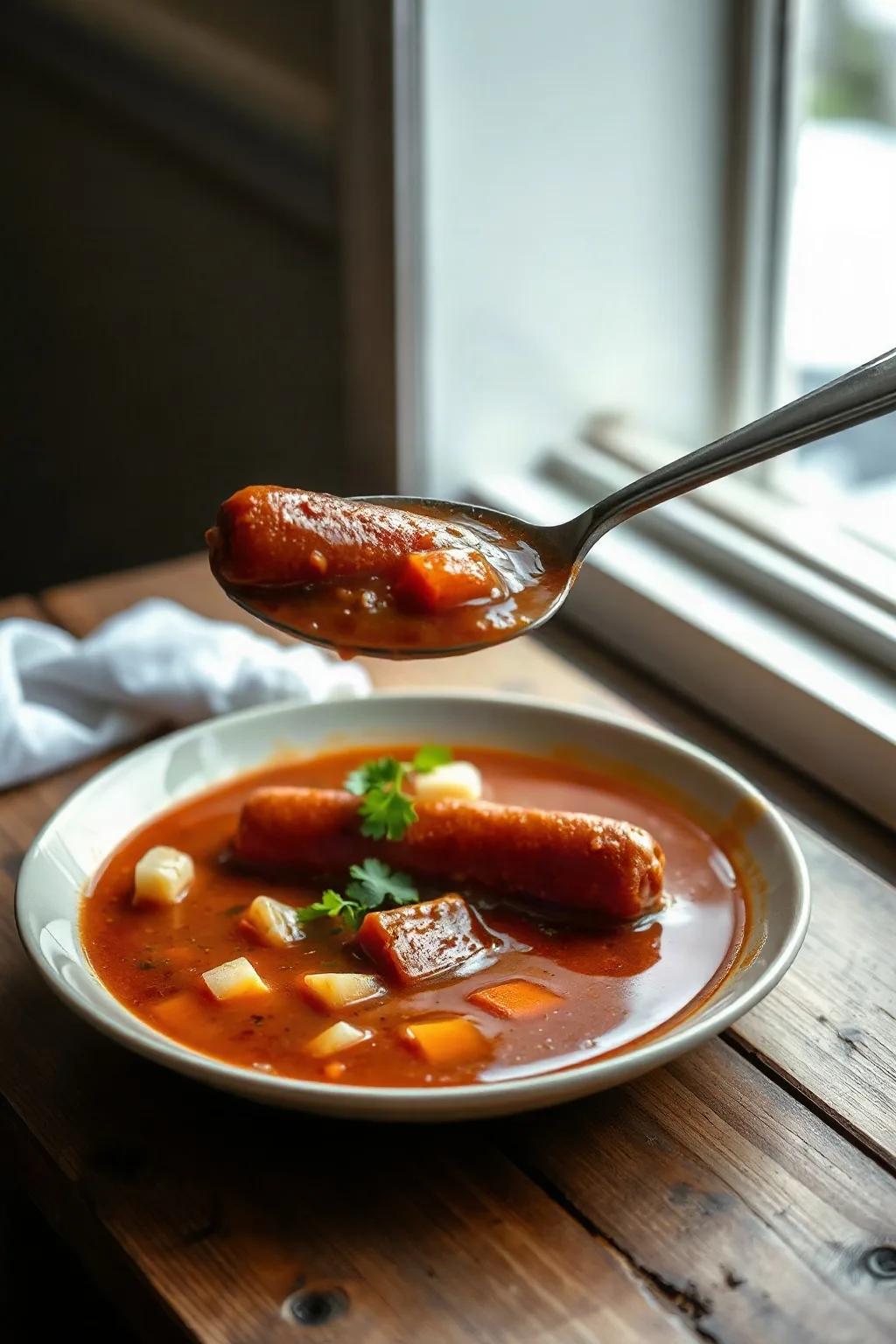 Hearty Hot Dog Soup