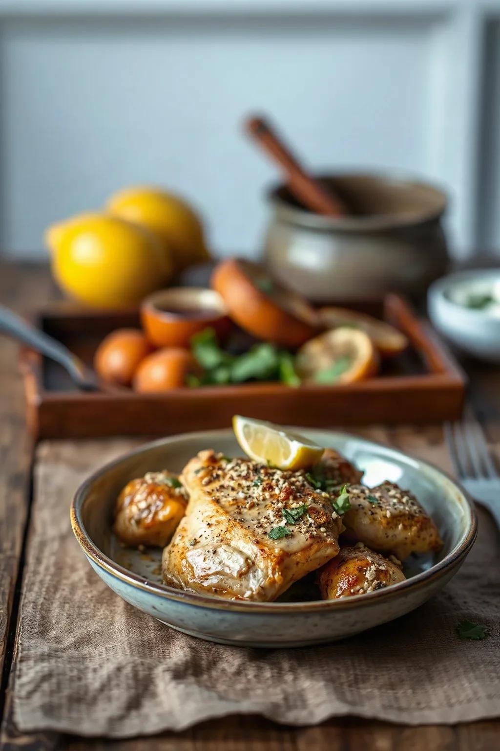 Poulet au Tahini avec Citron et Zaatar