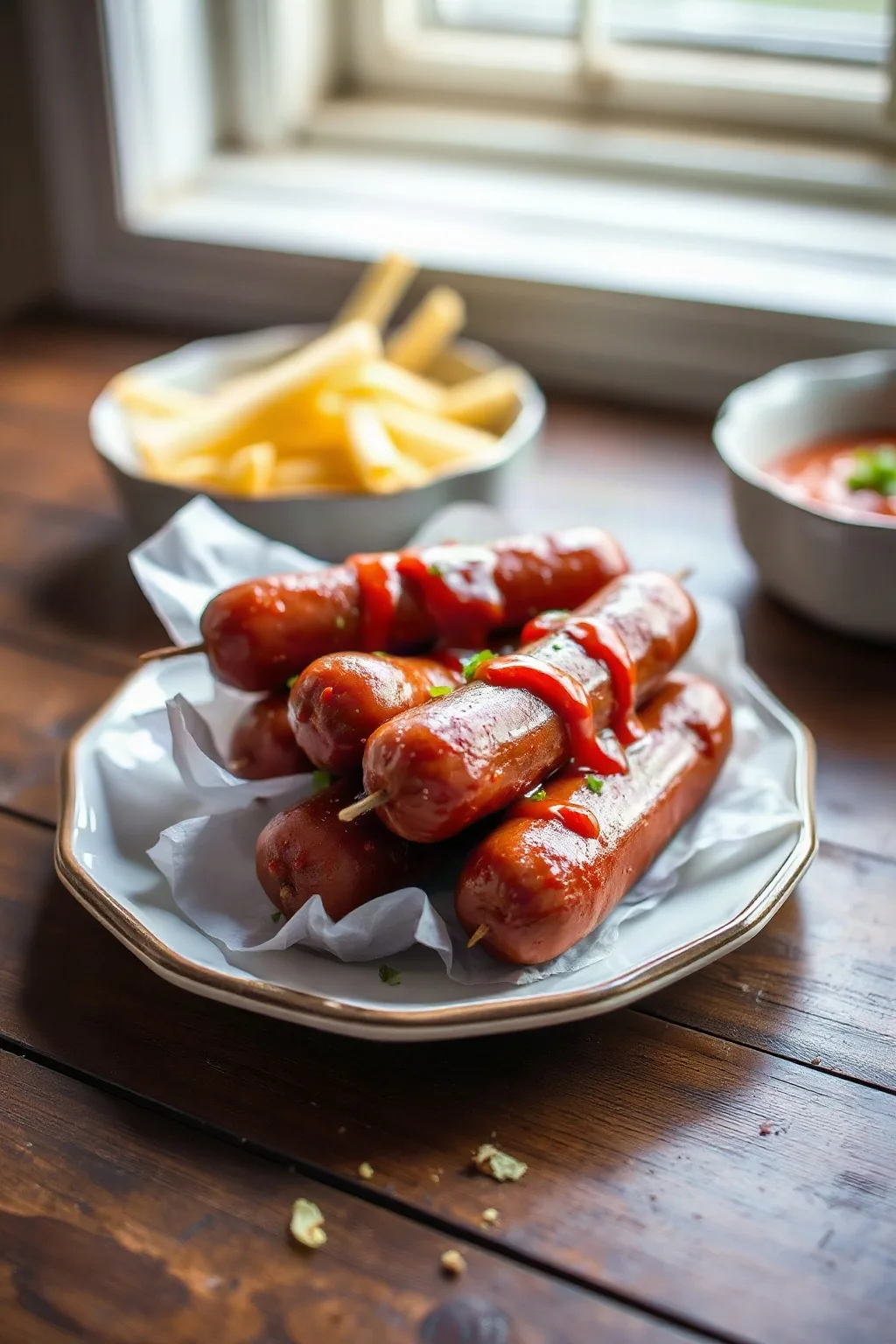 Salchichas Cocktail en Salsa BBQ Dulce en Olla de Cocción Lenta