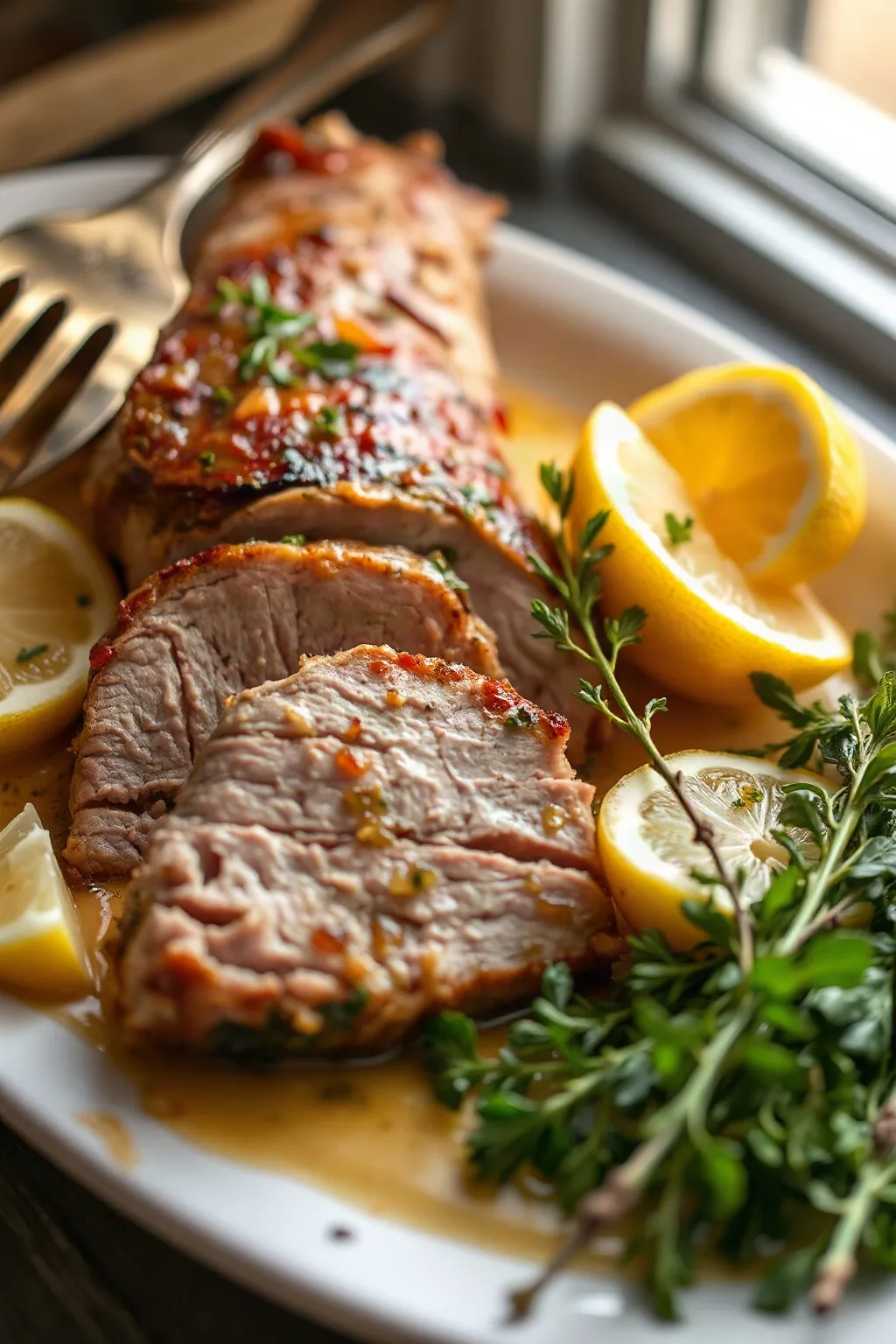 Filet de porc à la grecque avec citron et origan
