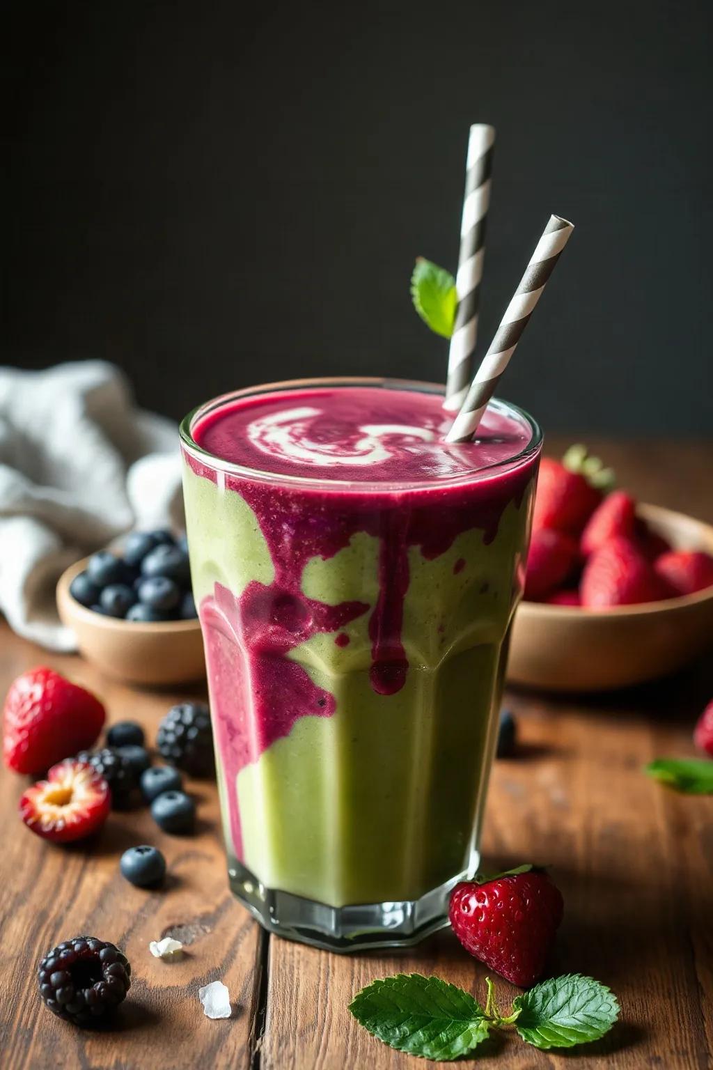 Matcha Berry Swirl Smoothie