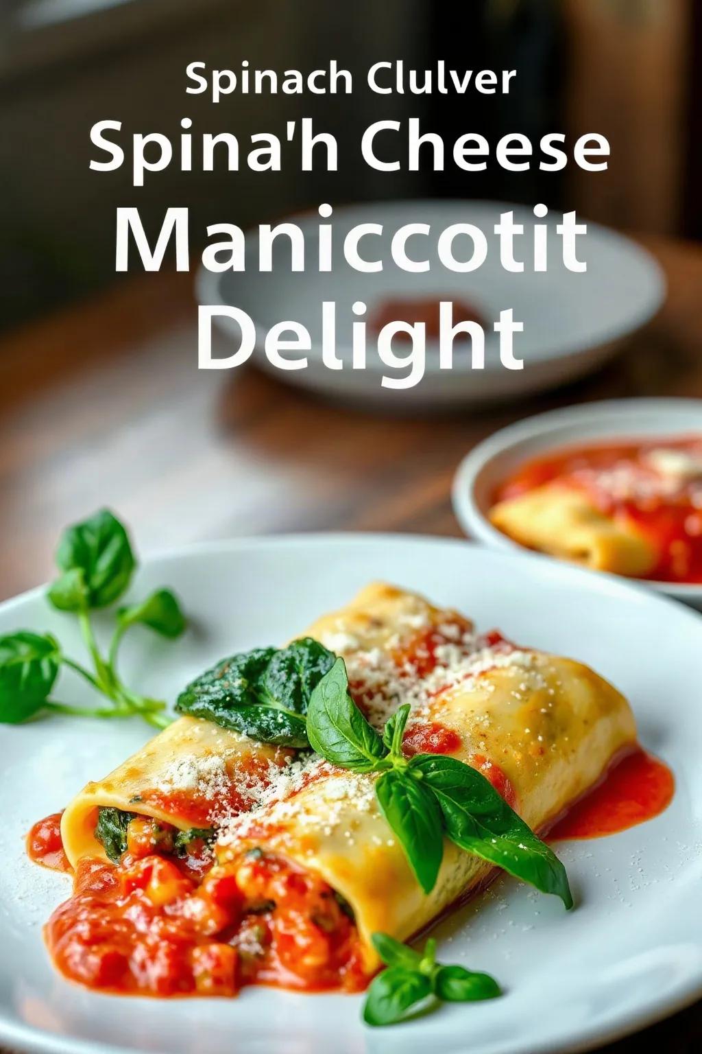 Spinach Cheese Manicotti Delight