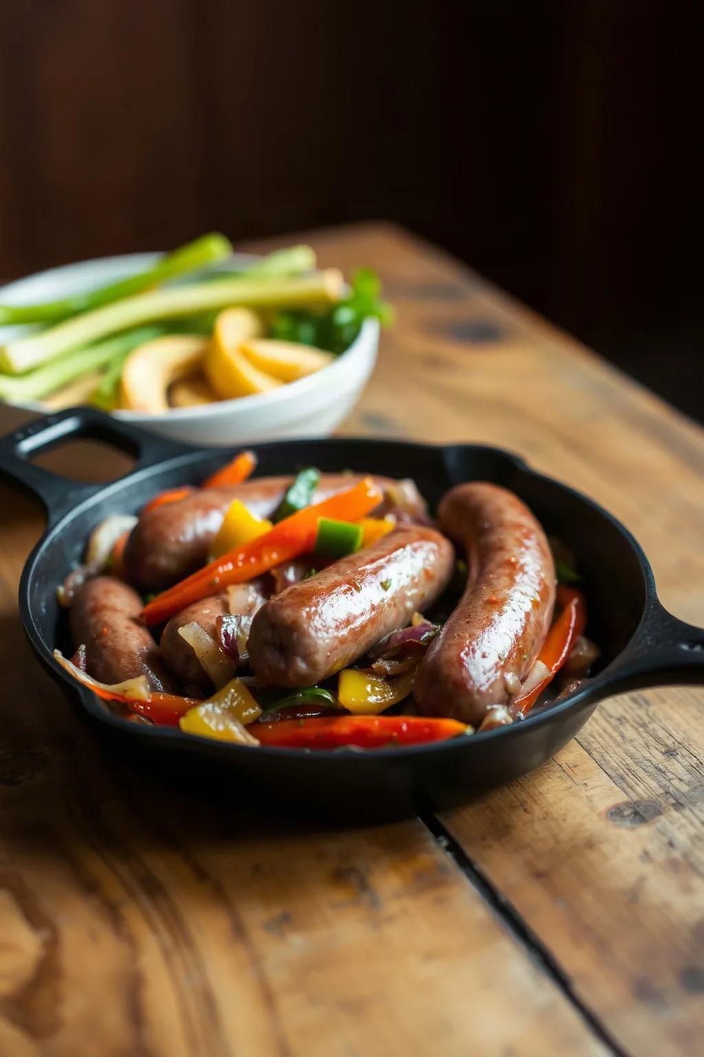 Easy Smoked Sausage Skillet with Peppers and Onions