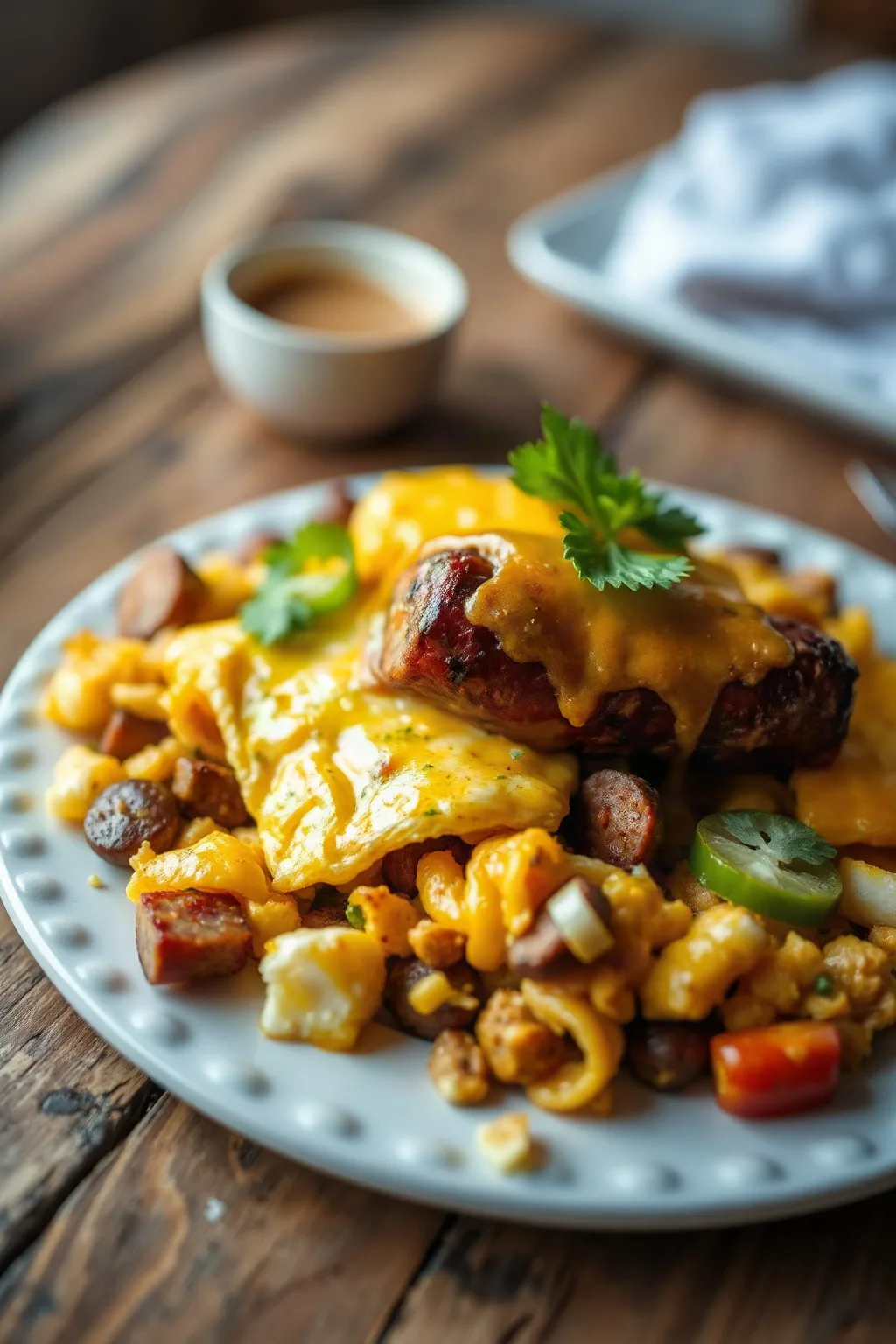 Revuelto de Salchicha, Huevo y Queso