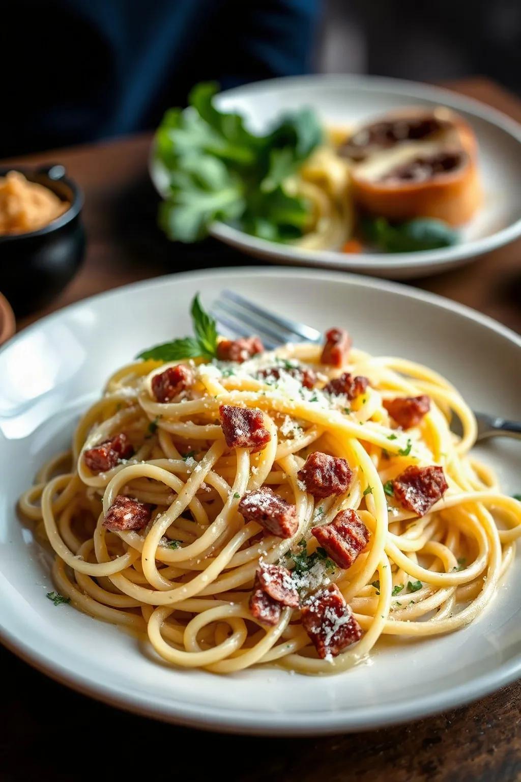 Fettuccine Carbonara Clásica