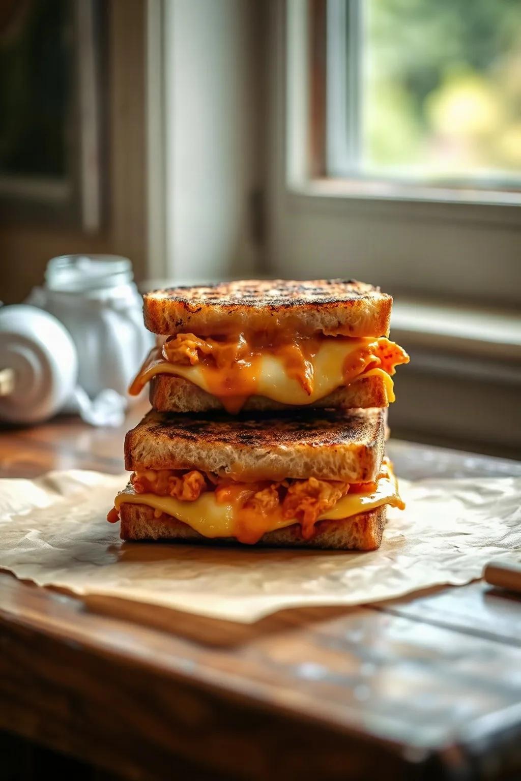 Ultimate Buffalo Chicken Grilled Cheese Sandwich