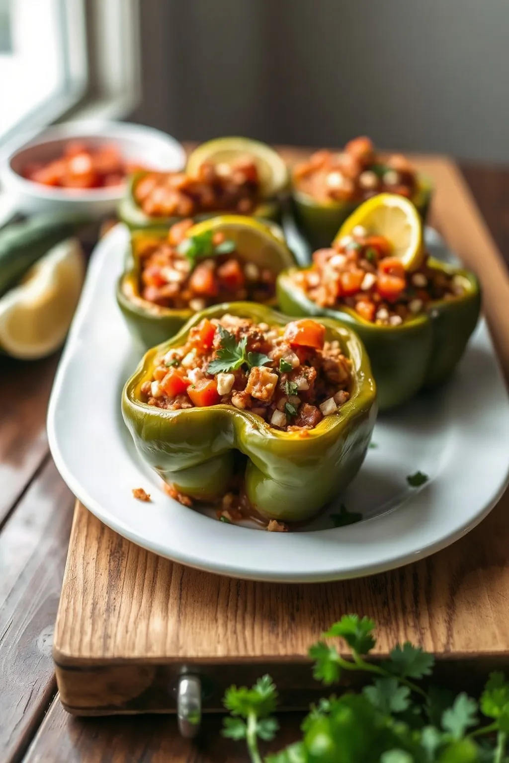 Poivrons farcis du sud-ouest faibles en glucides