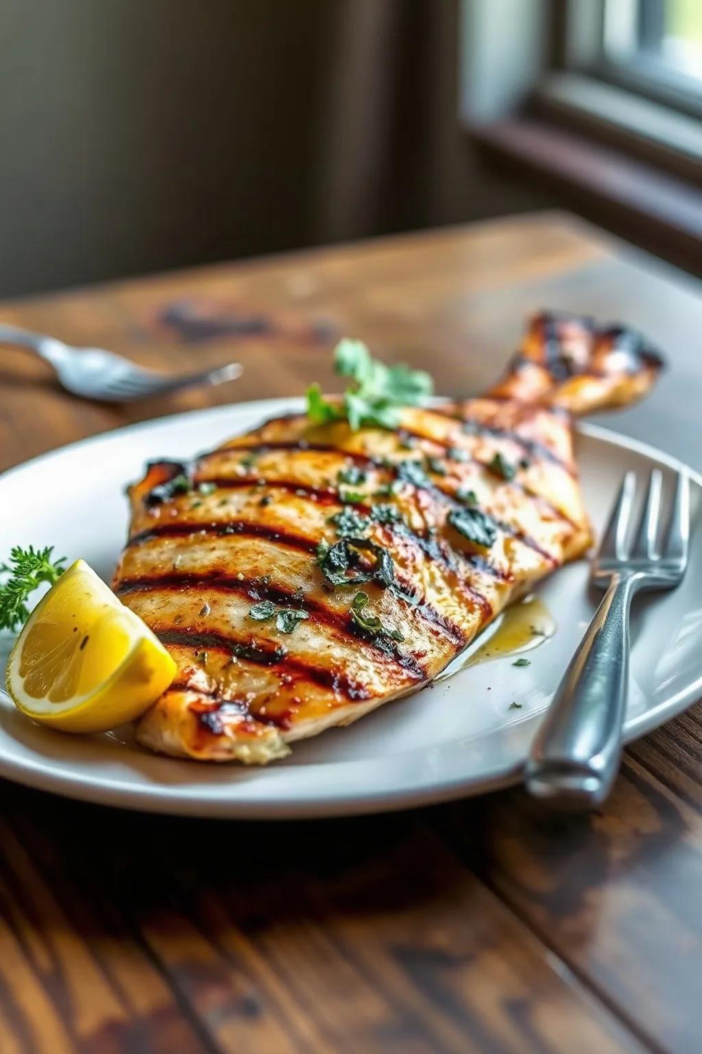 Perfect Grilled Kingfish with Lemon Herb Marinade