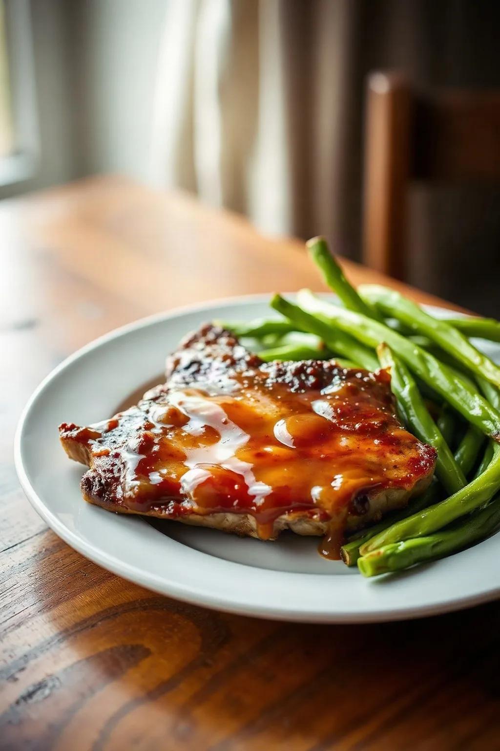 Sticky Garlic Pork Chops