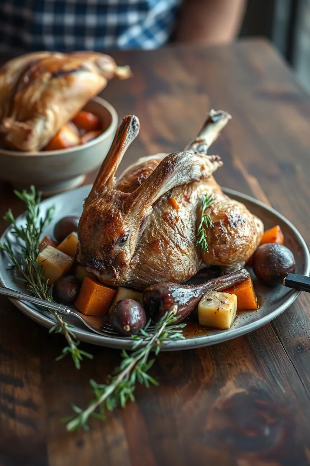 Slow Roasted Rabbit with Root Vegetables