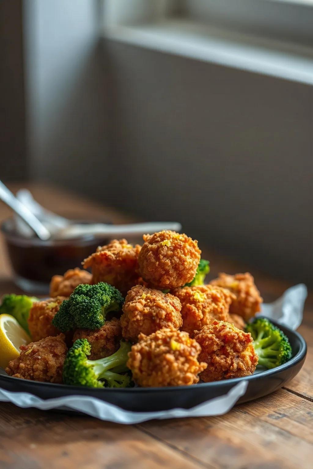Crispy Fried Broccoli with Garlic and Lemon