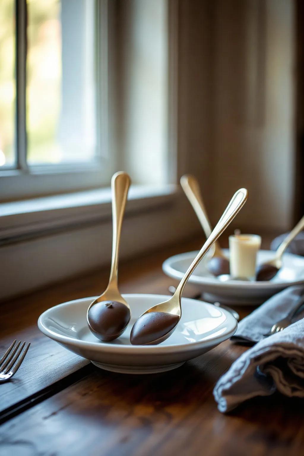 Cuillères en chocolat décadentes à offrir