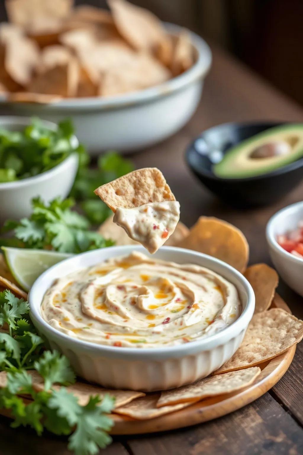 Dip de Queso Crema y Salsa con un Toque Picante