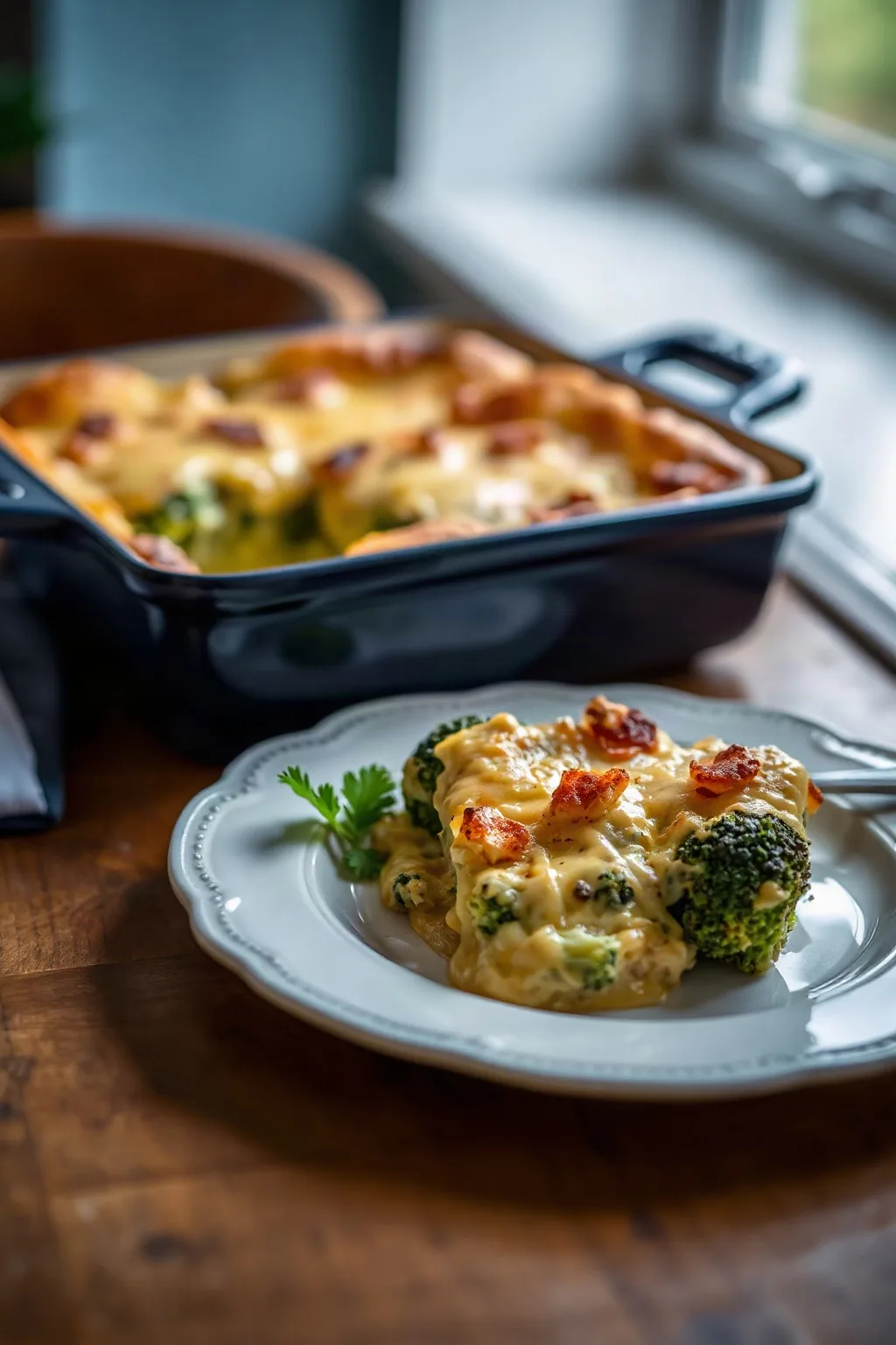 Classic Broccoli Gratin with Cheesy Topping