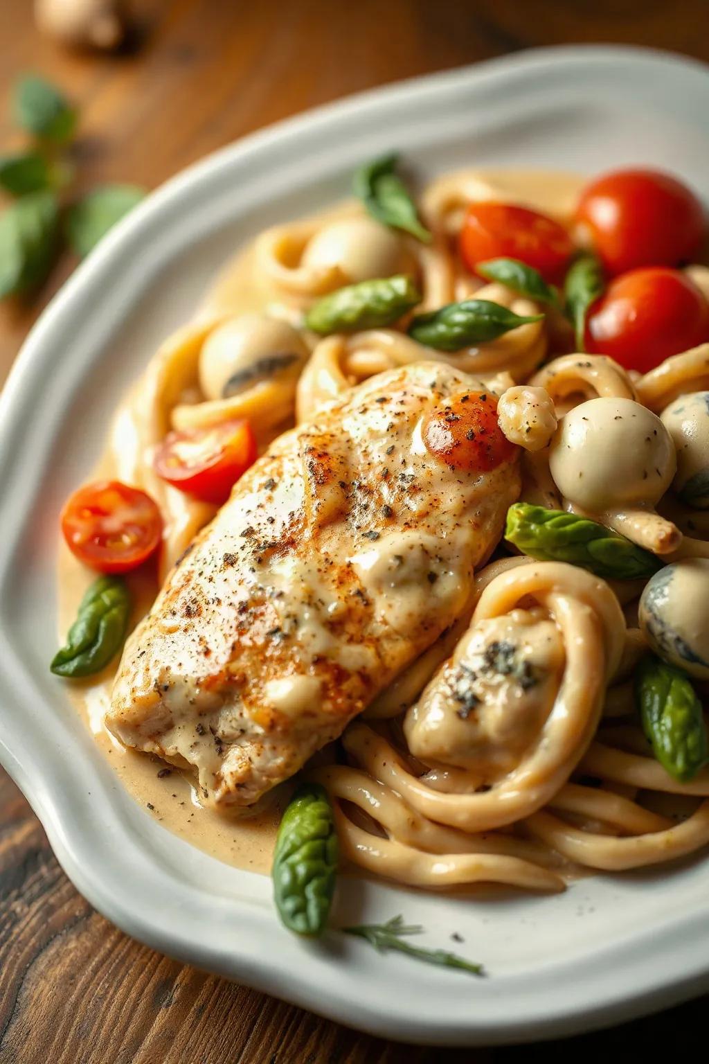 Creamy Chicken Primavera Alfredo