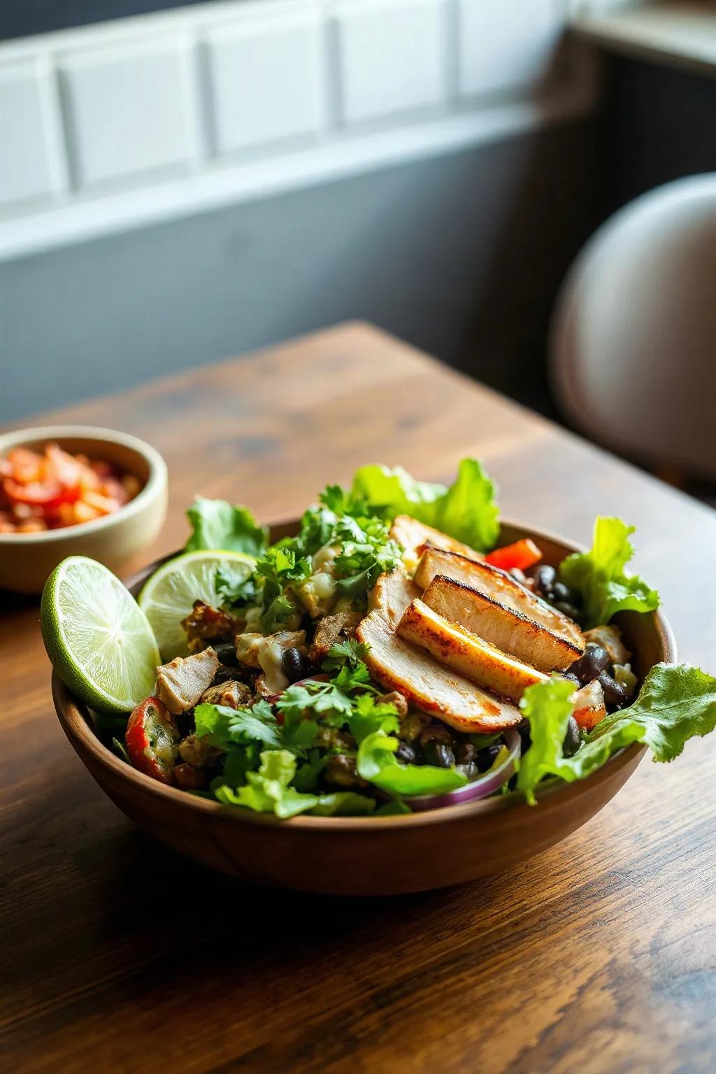 Ensalada Baja con Pollo a la Parrilla