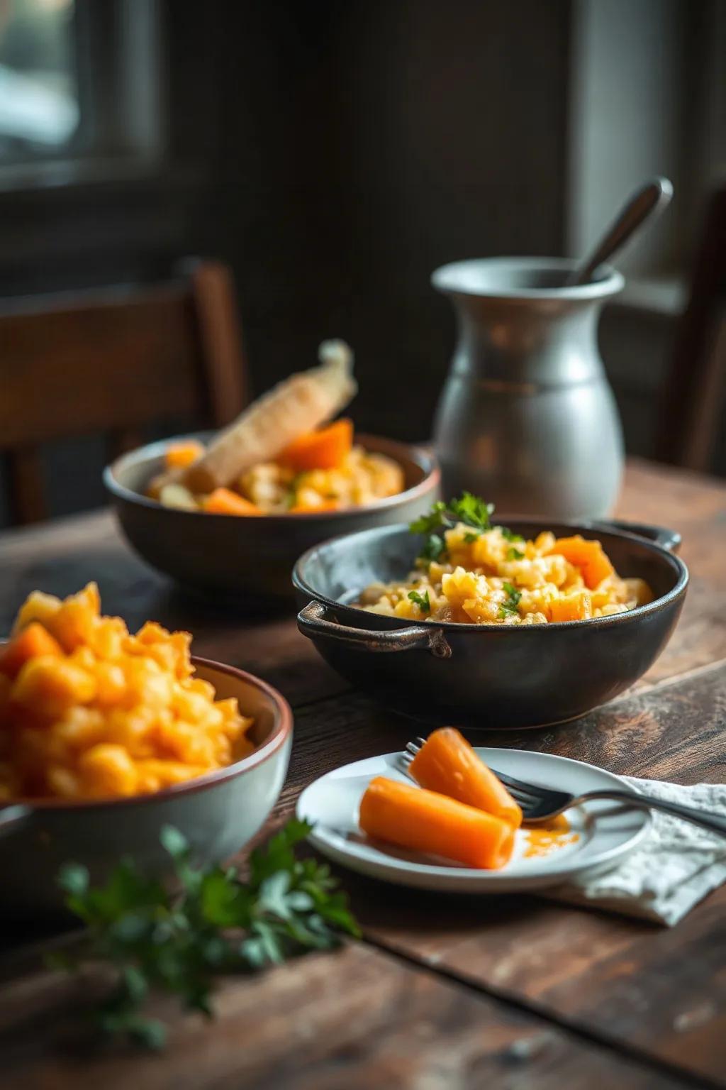 Trio of Mashed Roots: Parsnip, Turnip, and Carrot