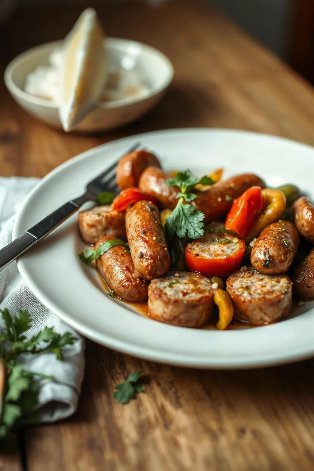 Sartén de Salchicha de Pavo y Pimientos