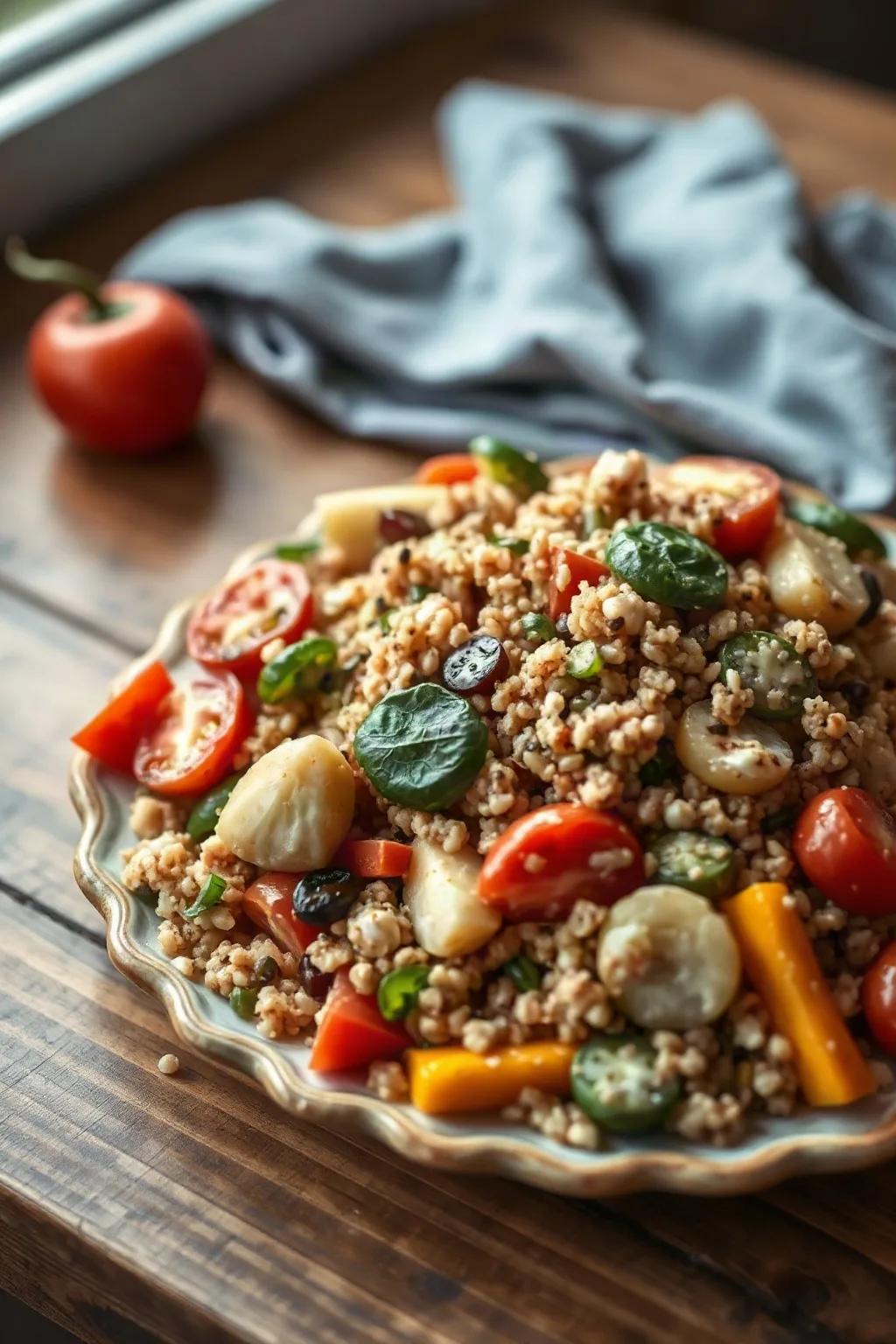 Quinoa Couscous and Farro Salad with Summer Vegetables