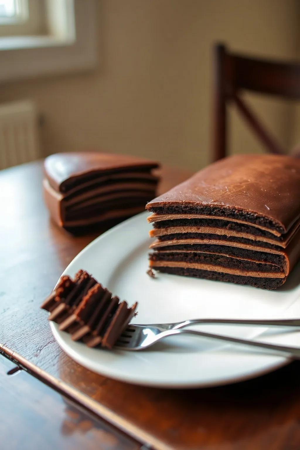 Decadent Ribboned Fudge Cake