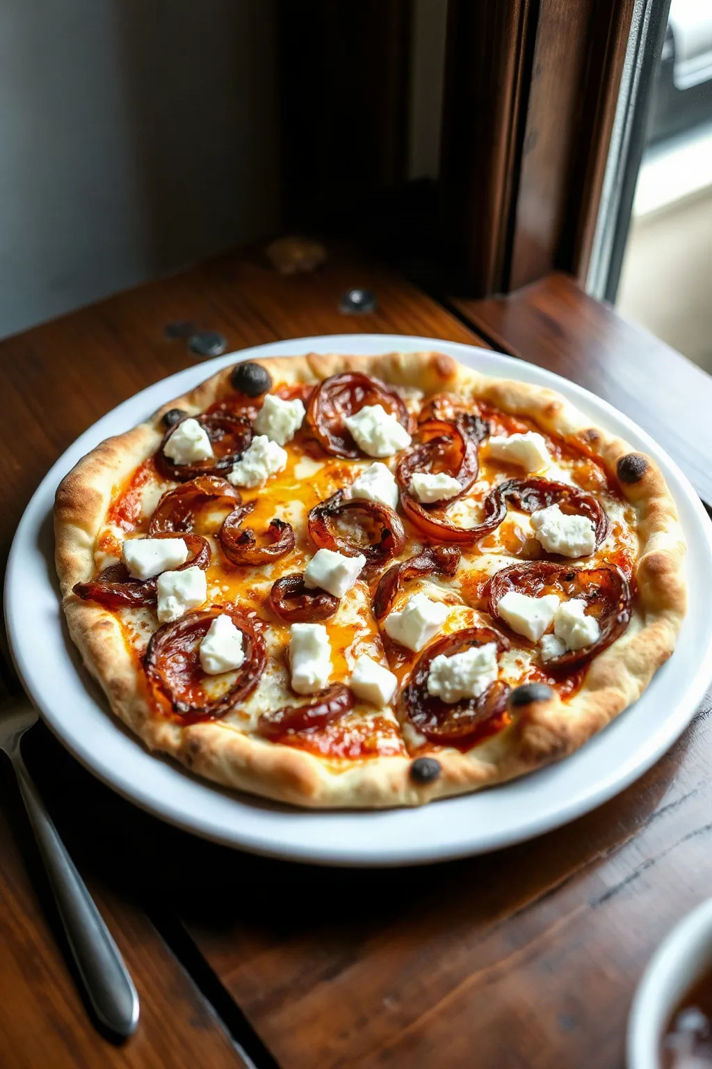 Pizza de Cebolla Caramelizada y Queso Gorgonzola