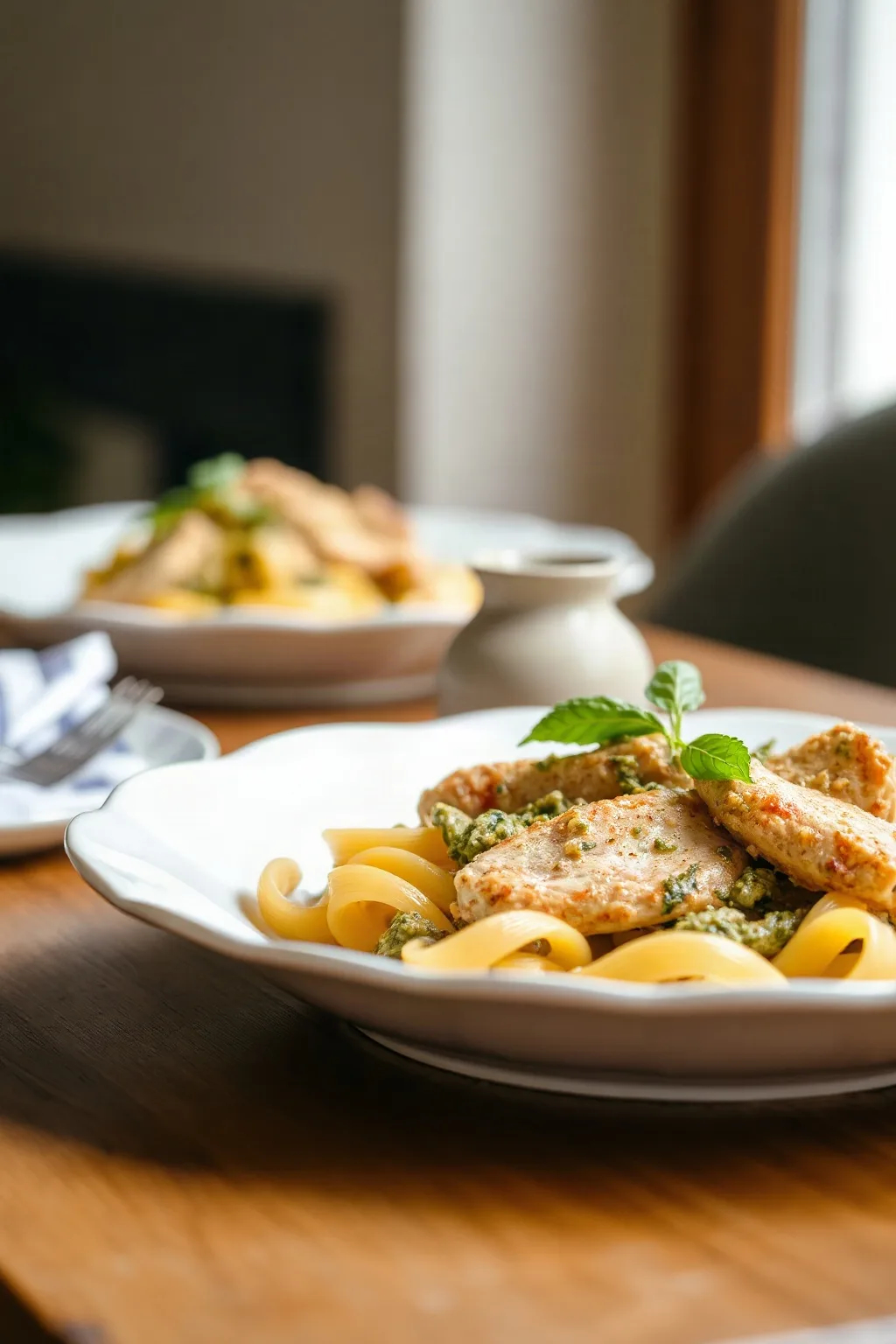 Pollo con Pasta y Pesto Picante de Teena