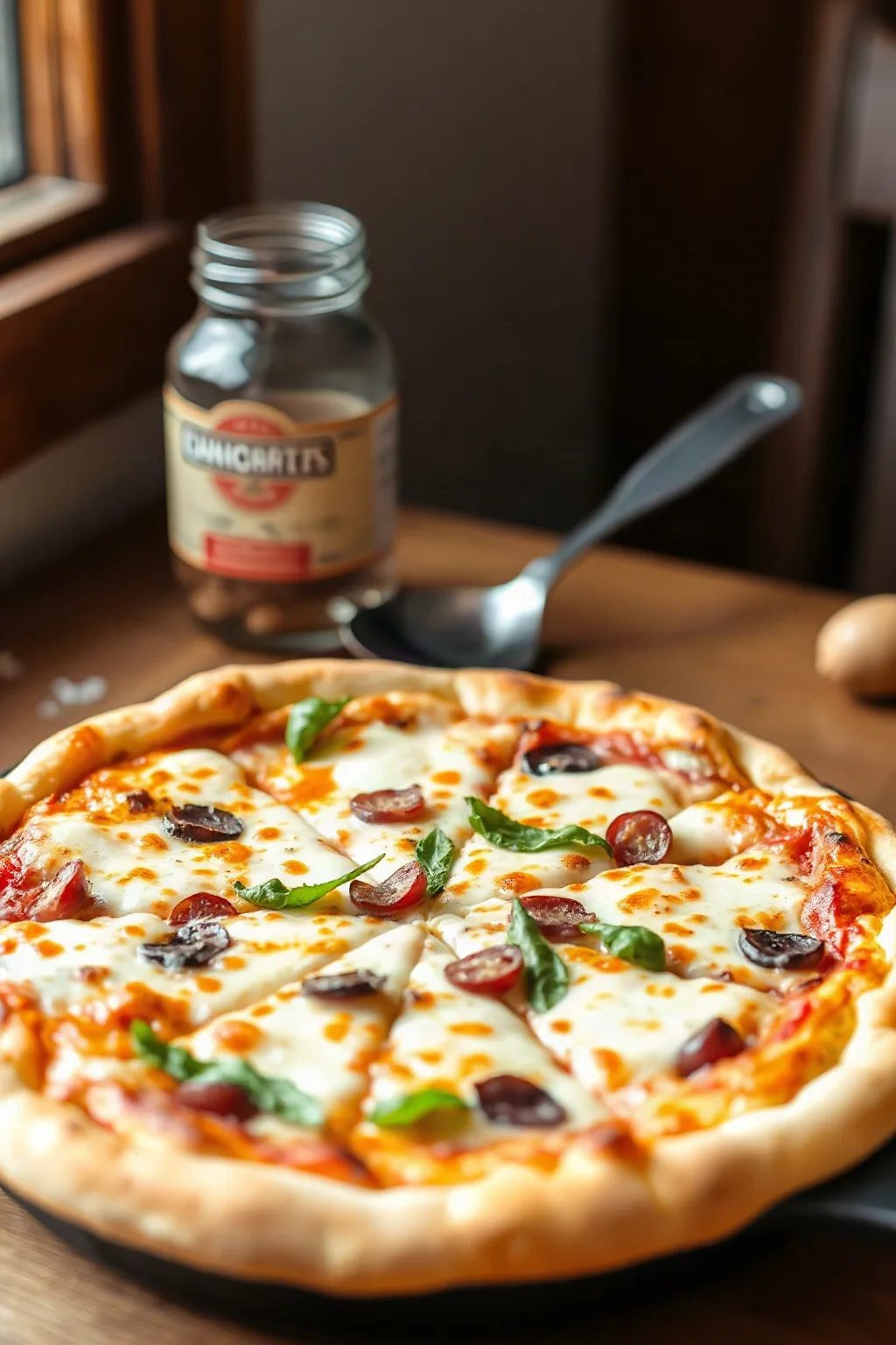 Pizza à croûte fromagée à la poêle
