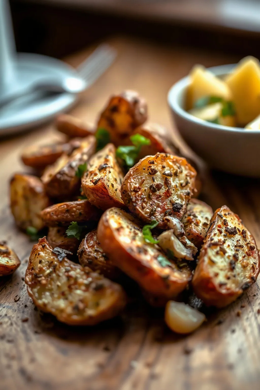 Pommes de terre rôties au Zaatar et à l'ail