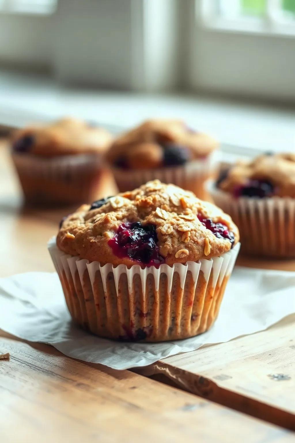 Saskatoon Berry Oat Muffins