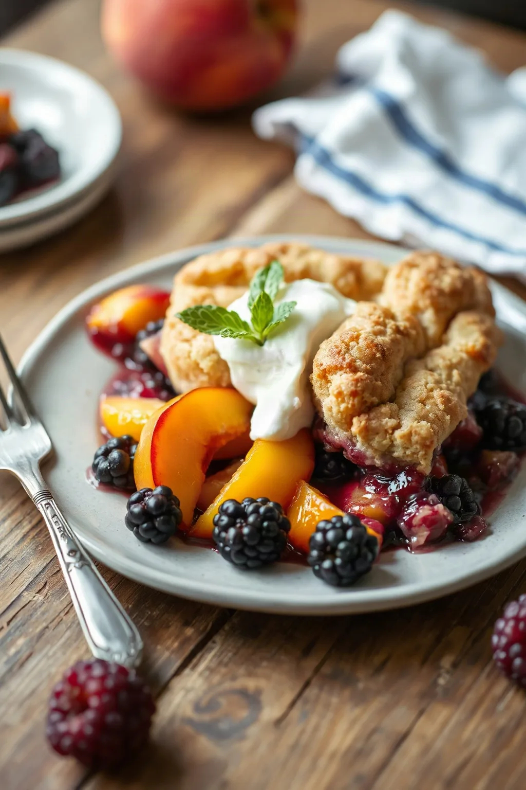 Cobbler de Durazno y Zarzamora