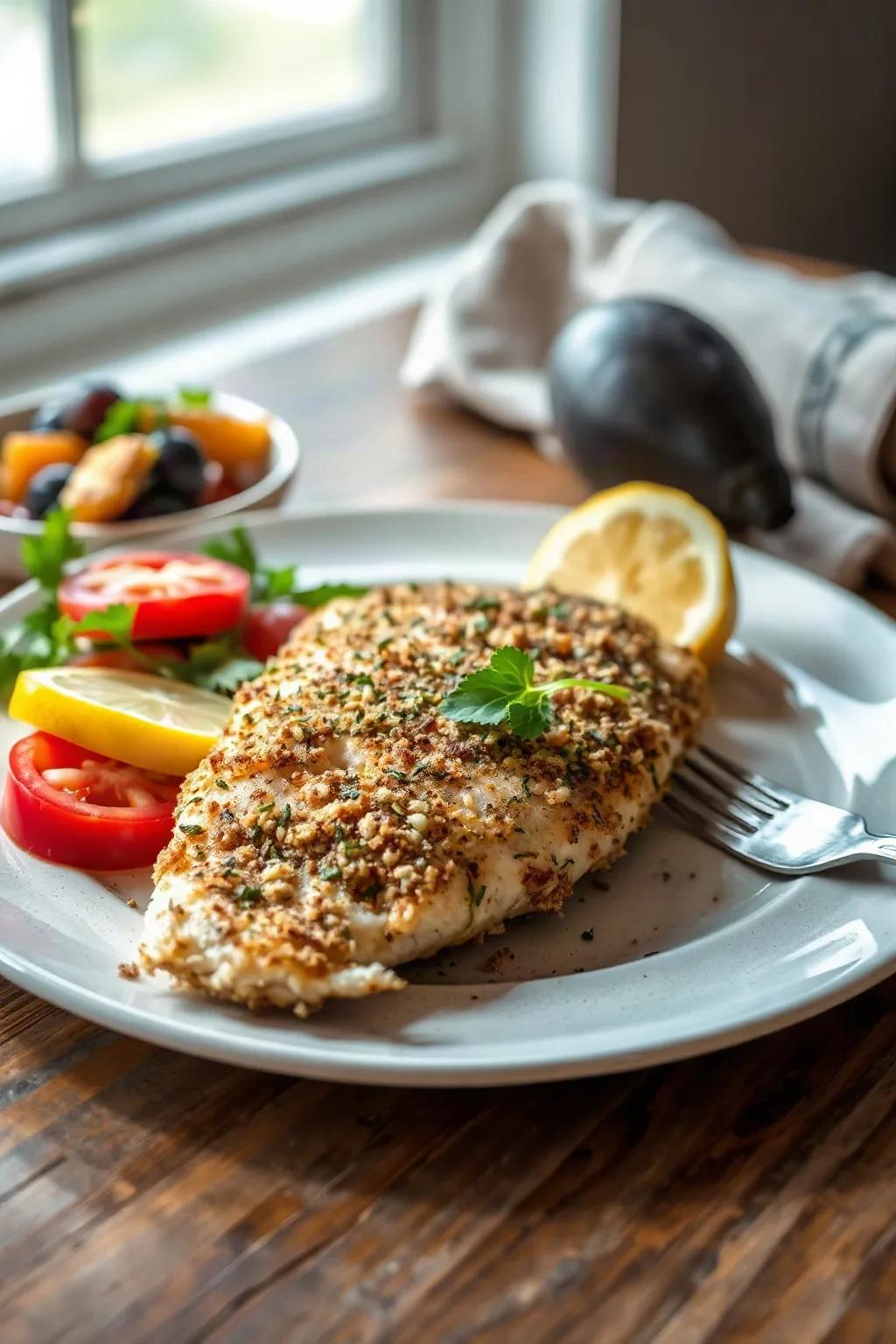 Crispy Baked Walleye with Herb Crust