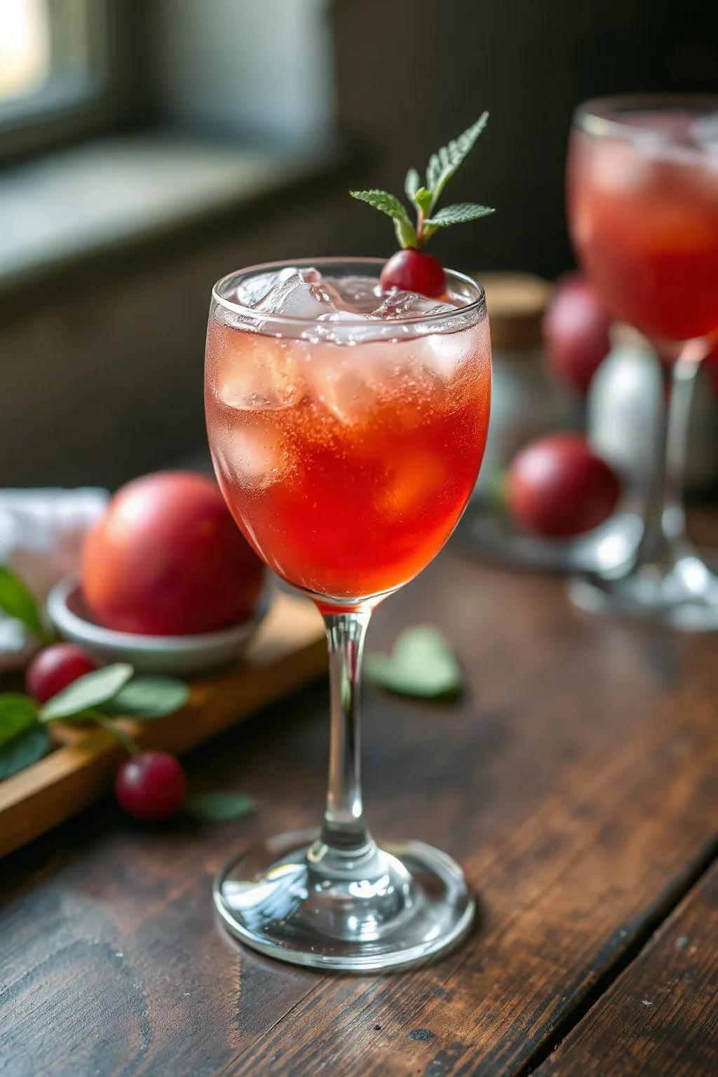 Classic Sloe Gin Fizz Cocktail