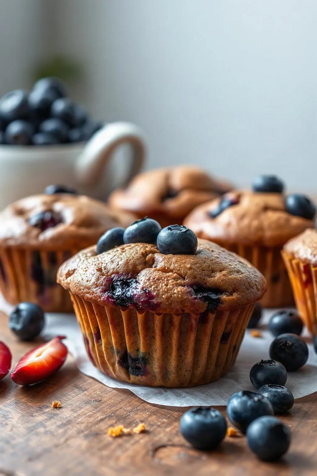 Muffins au teff sans gluten avec bleuets