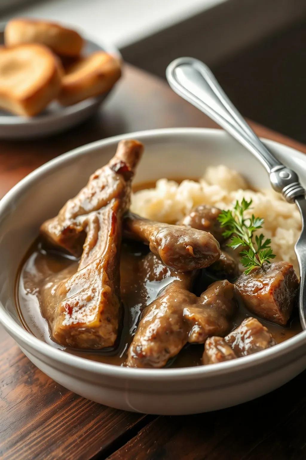 Os de cou de bœuf à la mijoteuse avec sauce