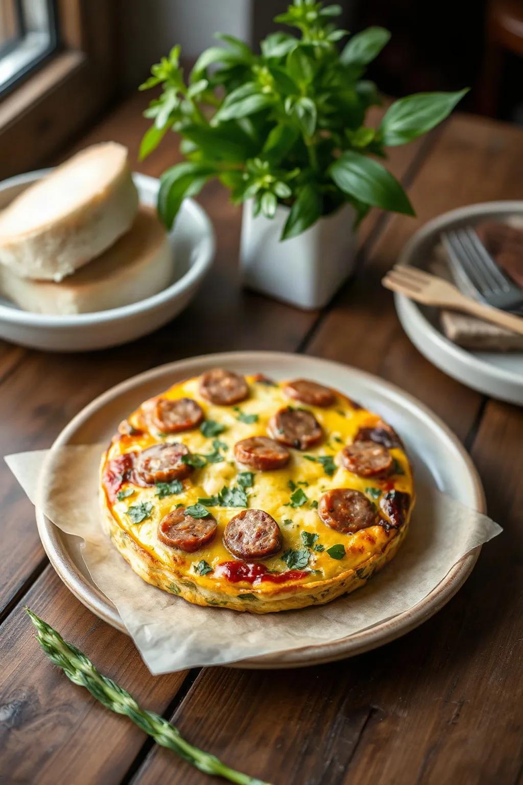 Sausage Frittata with Fresh Herbs