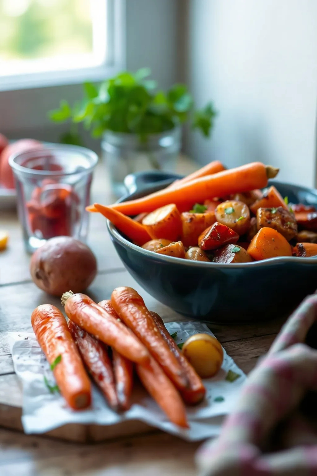 Carottes et pommes de terre rôties à la perfection