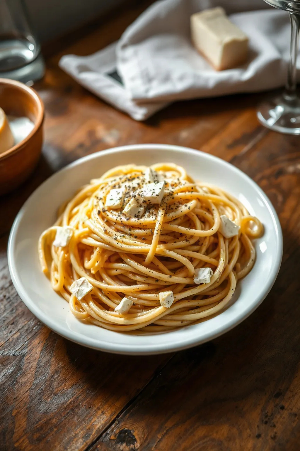 Espagueti Cacio e Pepe Clásico