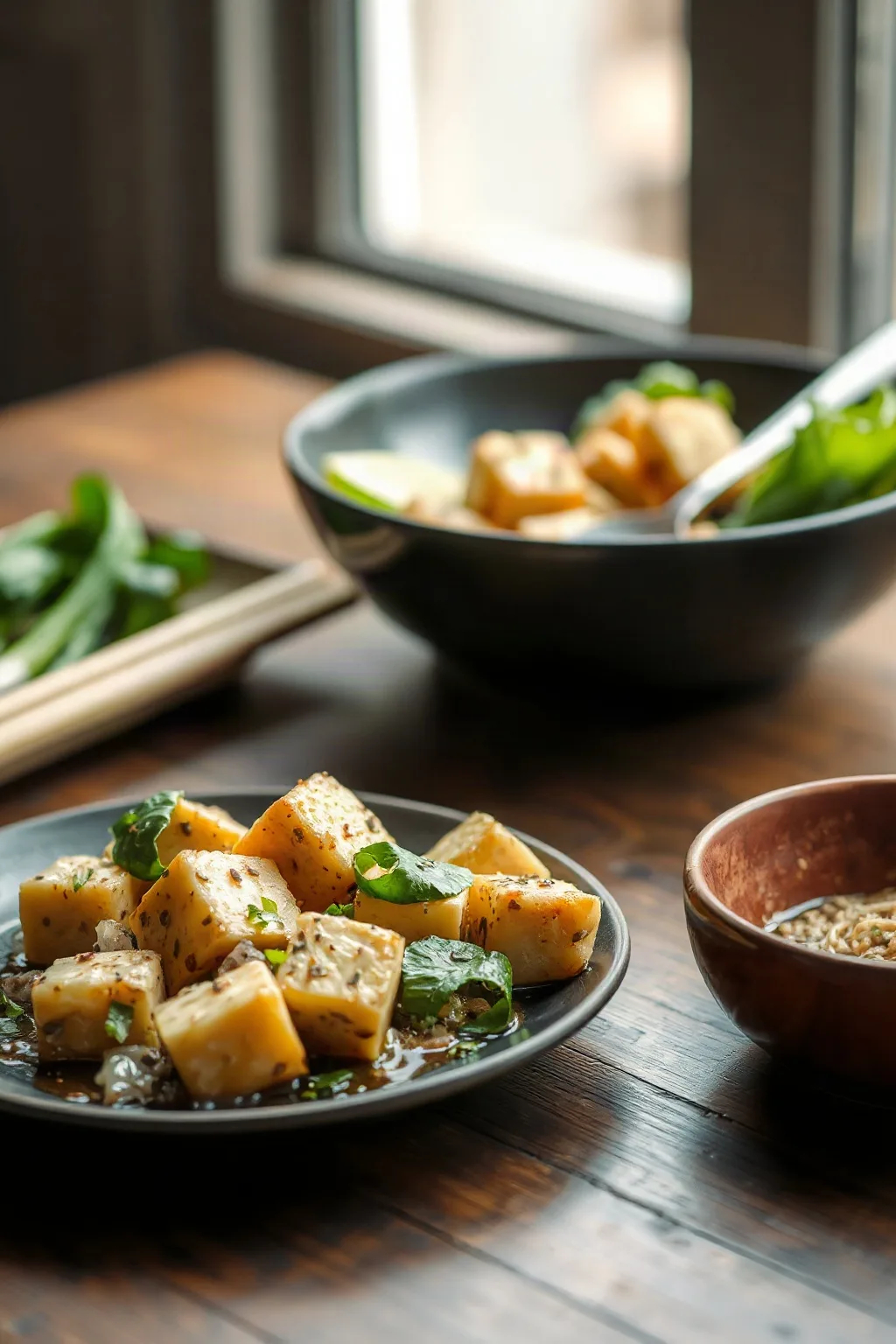 Sauté de tofu à l'ail savoureux