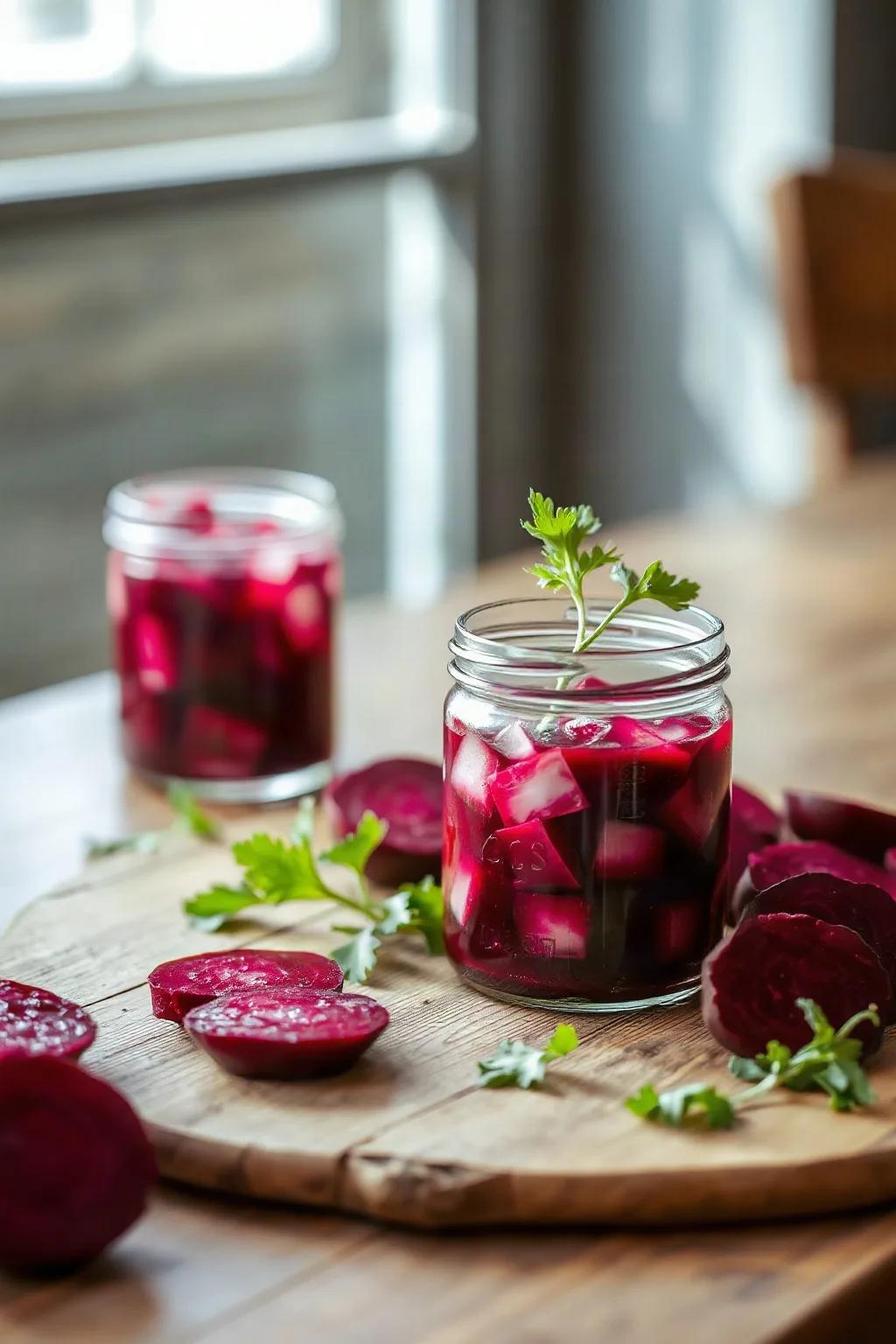 Raw Fermented Beets with a Tangy Twist