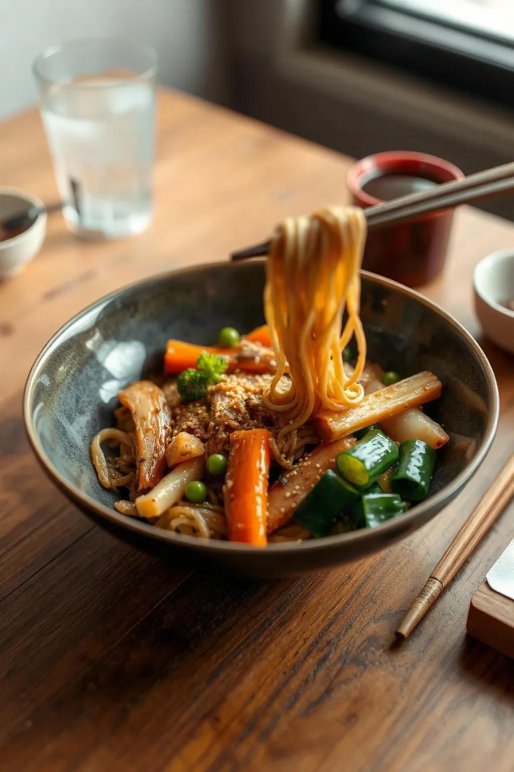 Sesame Udon Noodles with Vegetables